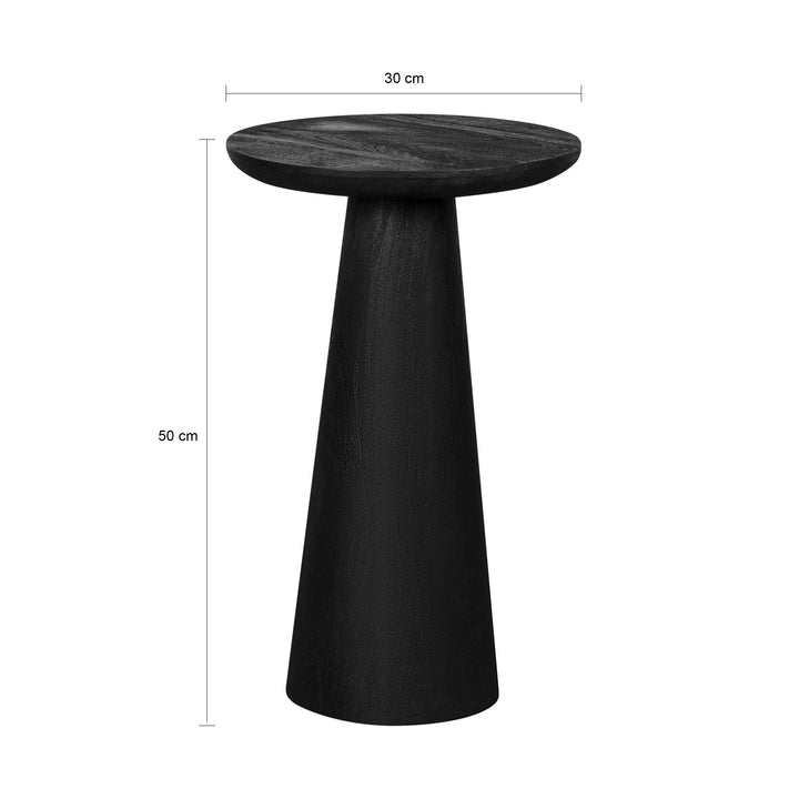 Lewis & Loft Bijzettafel Laci - FSC® - ø30 cm - Gezandstraald zwart (1)