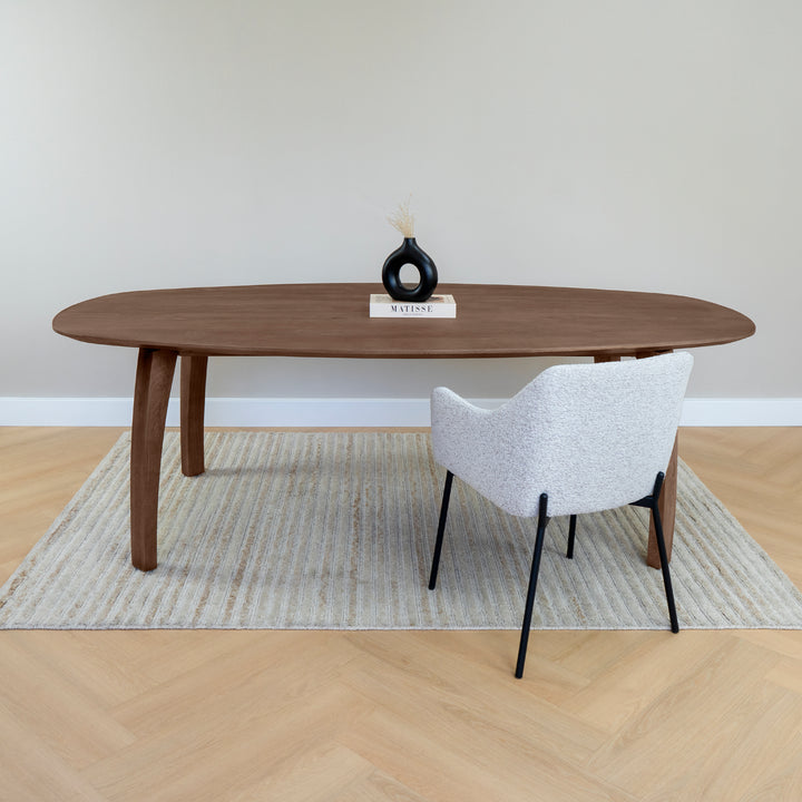 Lewis & Loft Eettafel Luna – Deens ovaal – 220 x 110 cm – Bruin (2)