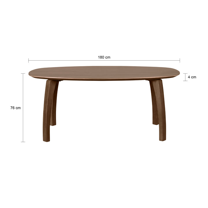 Lewis & Loft Eettafel Luna – Deens ovaal – 180 x 100 cm – Bruin (1)