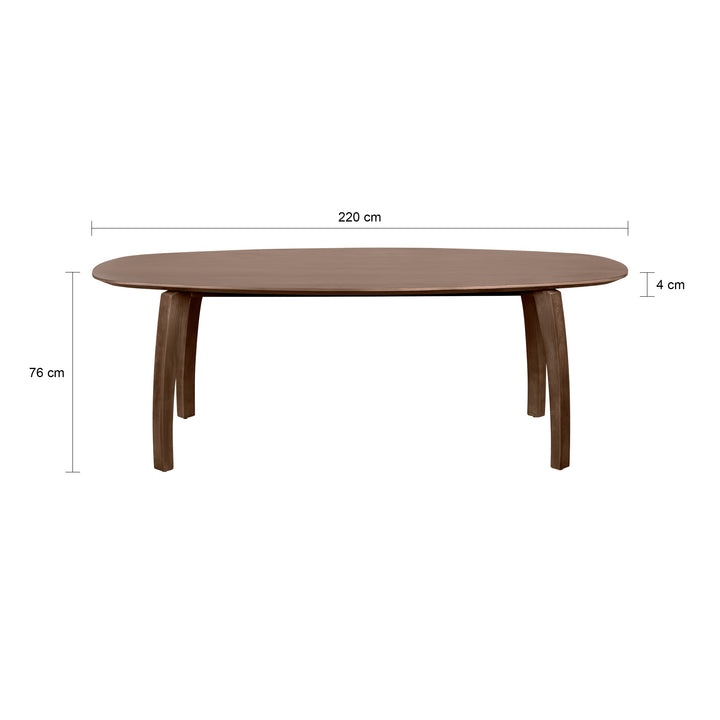 Lewis & Loft Eettafel Luna – Deens ovaal – 220 x 110 cm – Bruin (1)