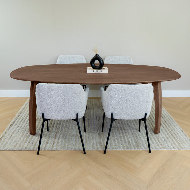 Lewis & Loft Eettafel Luna – Deens ovaal – 220 x 110 cm – Bruin (3)