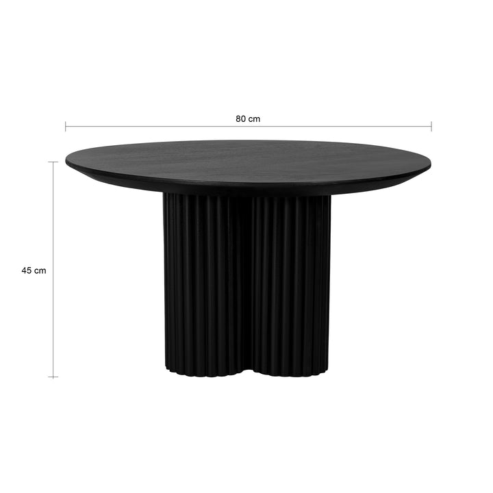 Lewis & Loft Salontafel Lane - Rond ⌀80 - FSC®- mangohout - Zwart (1)