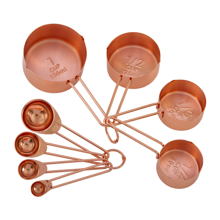 Krumble Maatcups en lepels - Set van 8 - RVS - Roségoud (2)