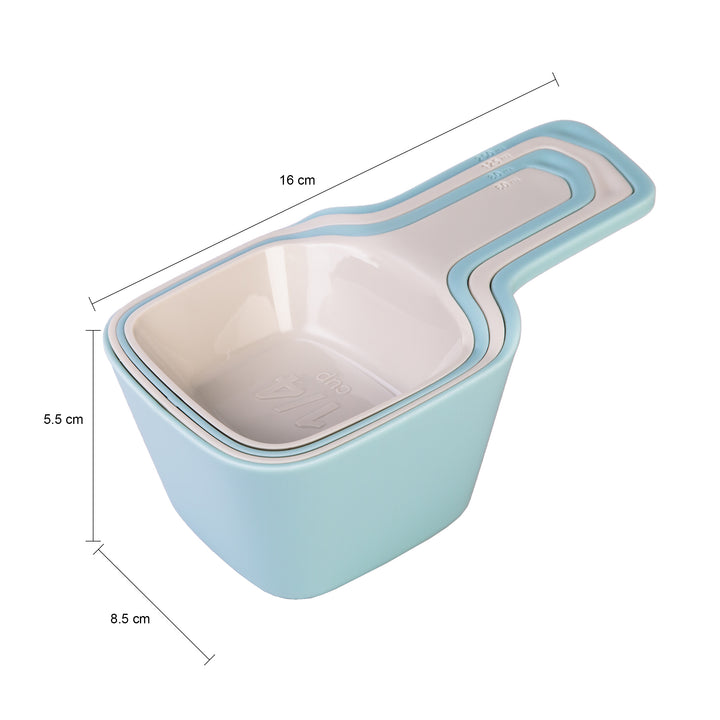 Krumble Maatcupjes set van 4 lichtblauw en grijs (1)