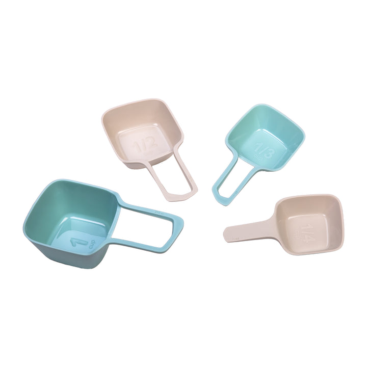 Krumble Maatcupjes set van 4 lichtblauw en grijs (3)