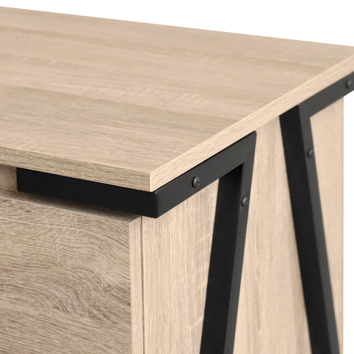 QUVIO Nachtkastje met lade en open lade - QUV1021 - Light maple (4)