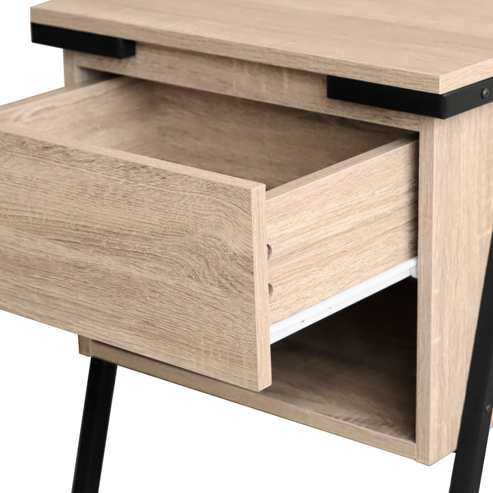 QUVIO Nachtkastje met lade en open lade - QUV1021 - Light maple (5)