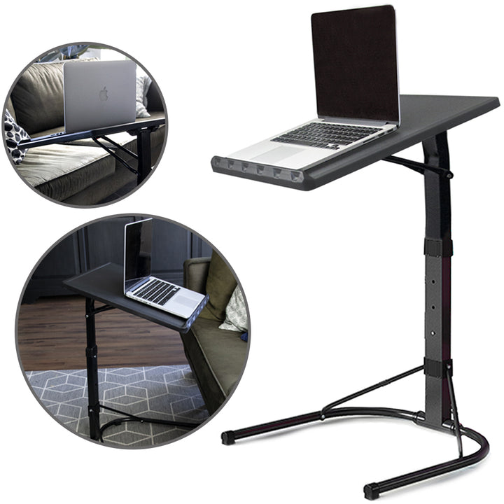 QUVIO Laptop bijzet tafel groot - grijs (1)