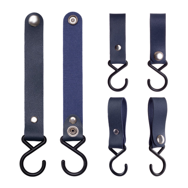 QUVIO ophanghaak met leren bandje - Blauw (4)