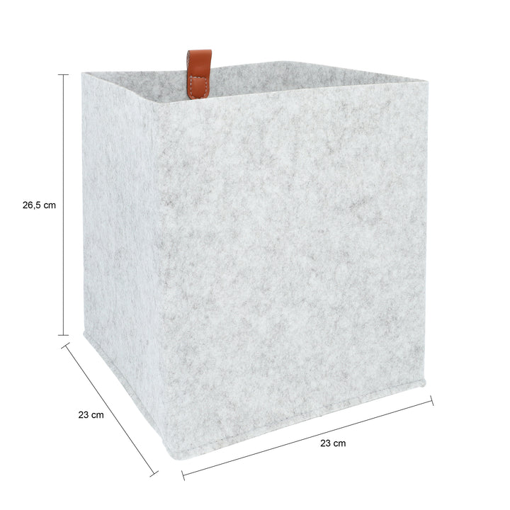 QUVIO Organizer vierkant - 23 x 26,5 cm - Vilt - Grijs (1)
