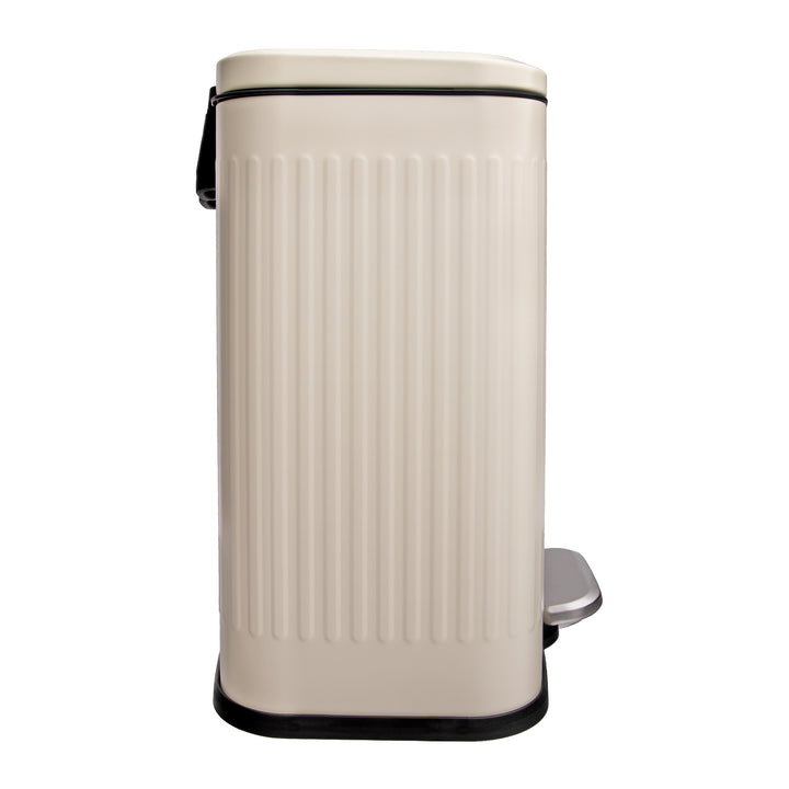 QUVIO Prullenbak 13 L - Rechthoekig afgerond - Metaal - Beige (3)