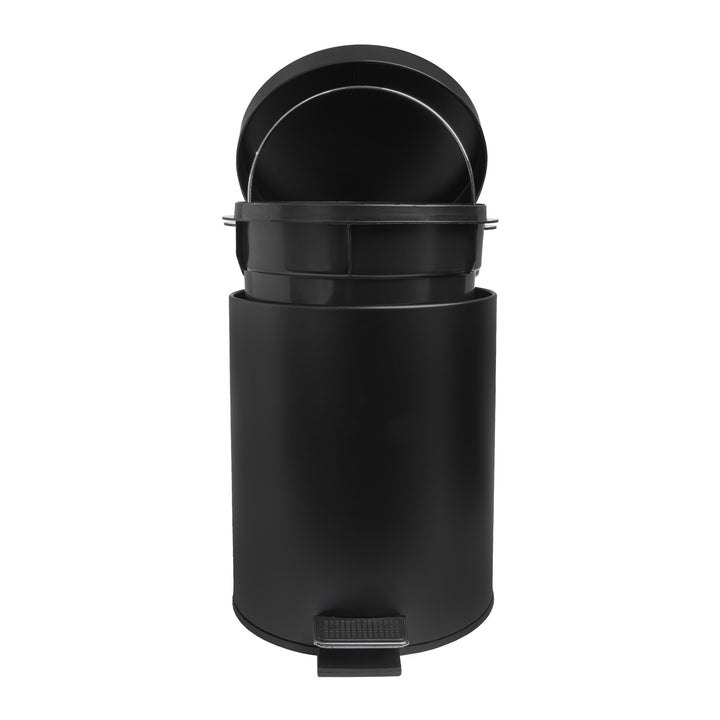 QUVIO Prullenbak 5 L - Rond - Metaal - Zwart (3)