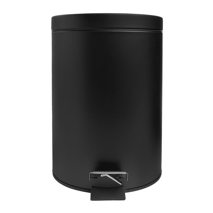 QUVIO Prullenbak 5 L - Rond - Metaal - Zwart (2)