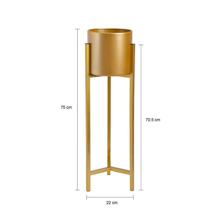 QUVIO Plantensteunen metaal – 22x22x75 cm – Goud – M (2)