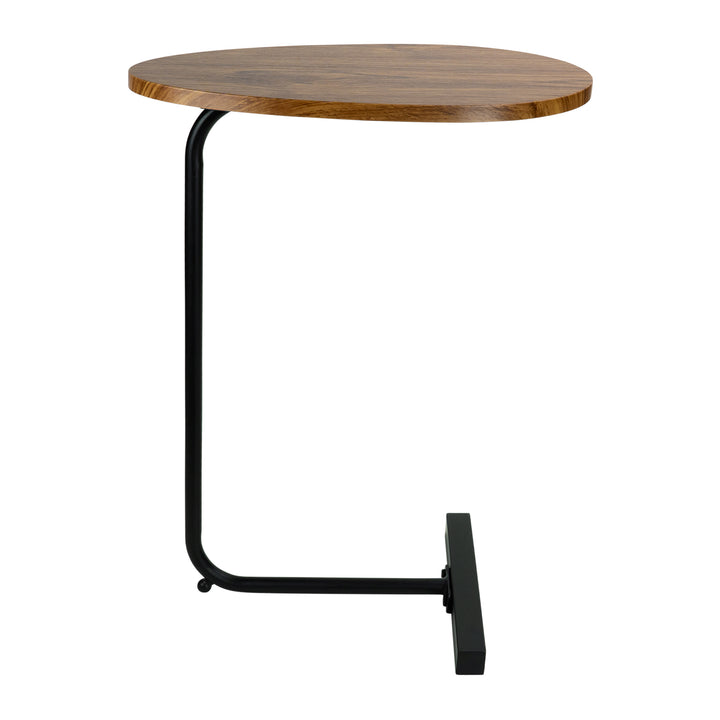 QUVIO Bijzettafel ovaal  - 30 x 45 x 60 cm - Bruin (5)