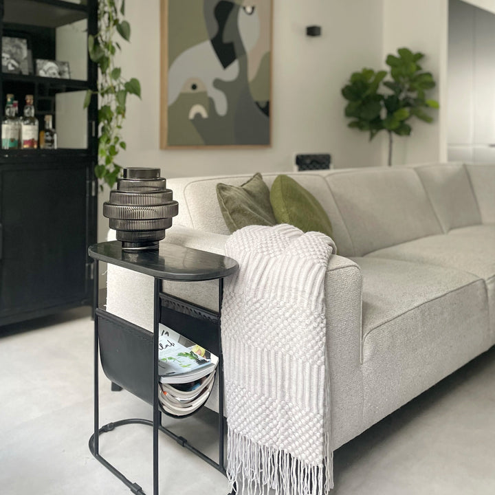 QUVIO Vaas - Glas - Grijs - Maat L (3)