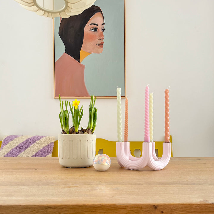 QUVIO Bloempot - Drips - Beton - Beige (5)