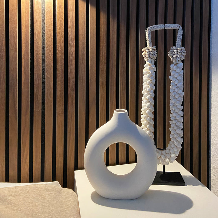 QUVIO Donutvaas - 23 cm - Keramiek - Wit (4)