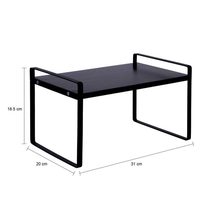 QUVIO Keukenkast organizer - Plankinzet – 31 cm – Metaal - Zwart (1)