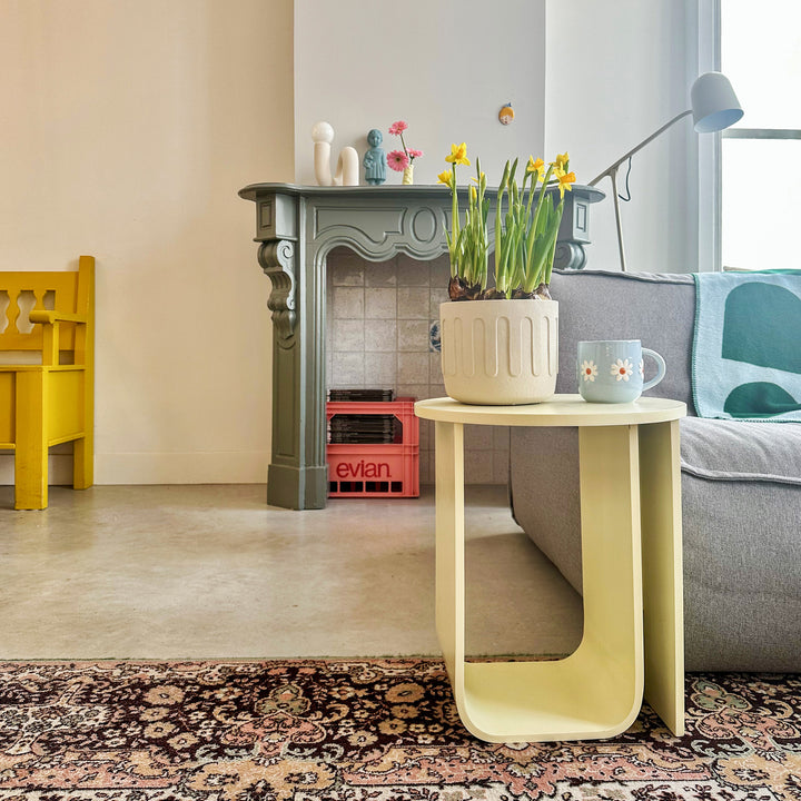 QUVIO Bloempot - Drips - Beton - Beige (7)