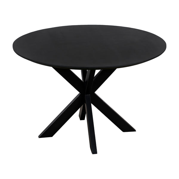 QUVIO Eettafel Sofia – Rond – Ø130 – Kruispoot – Zwart