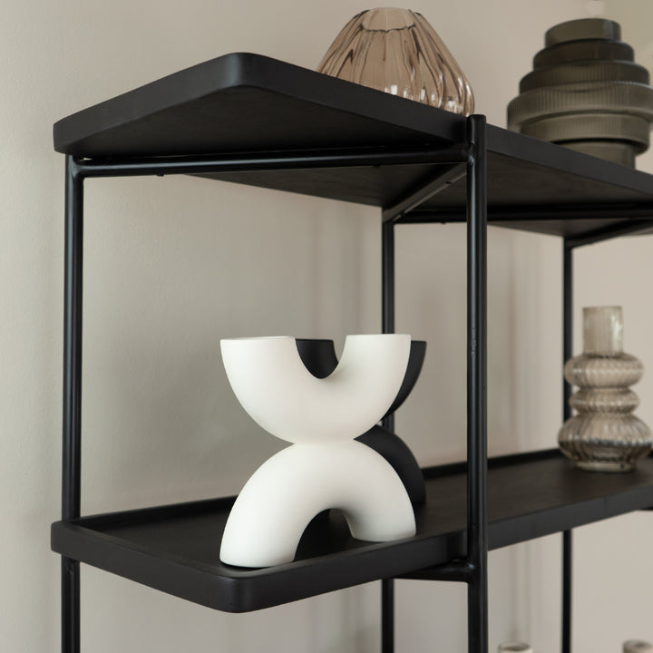 QUVIO Wandkast Luce - FSC® mangohout - 180 cm - Zwart (7)