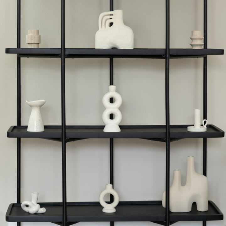 QUVIO Wandkast Luce - FSC® mangohout - 180 cm - Zwart (8)