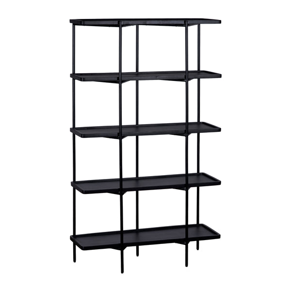 QUVIO Wandkast Luce - FSC® mangohout - 180 cm - Zwart