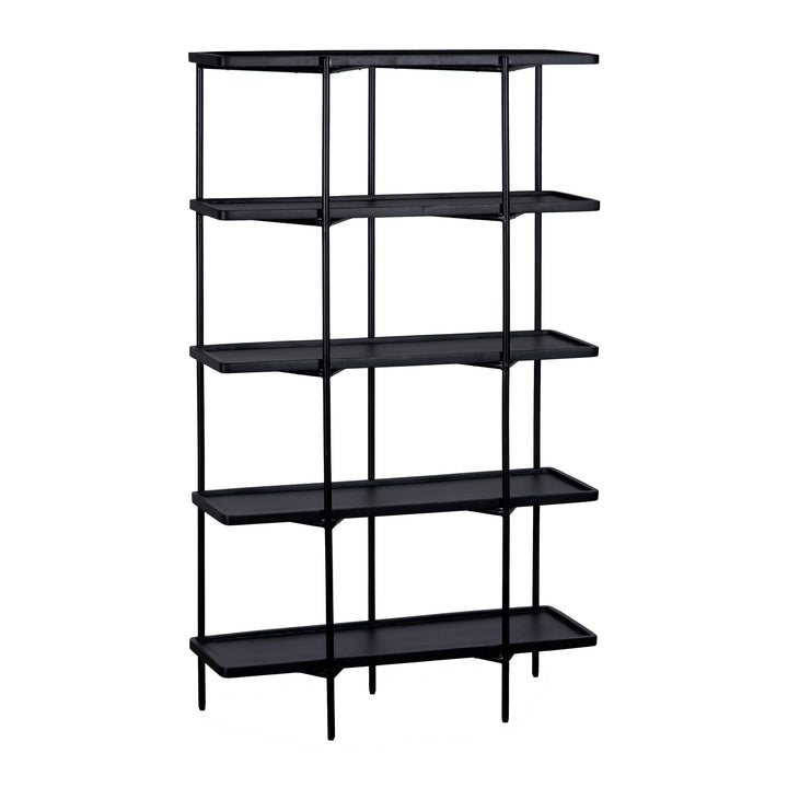 QUVIO Wandkast Luce - FSC® mangohout - 180 cm - Zwart