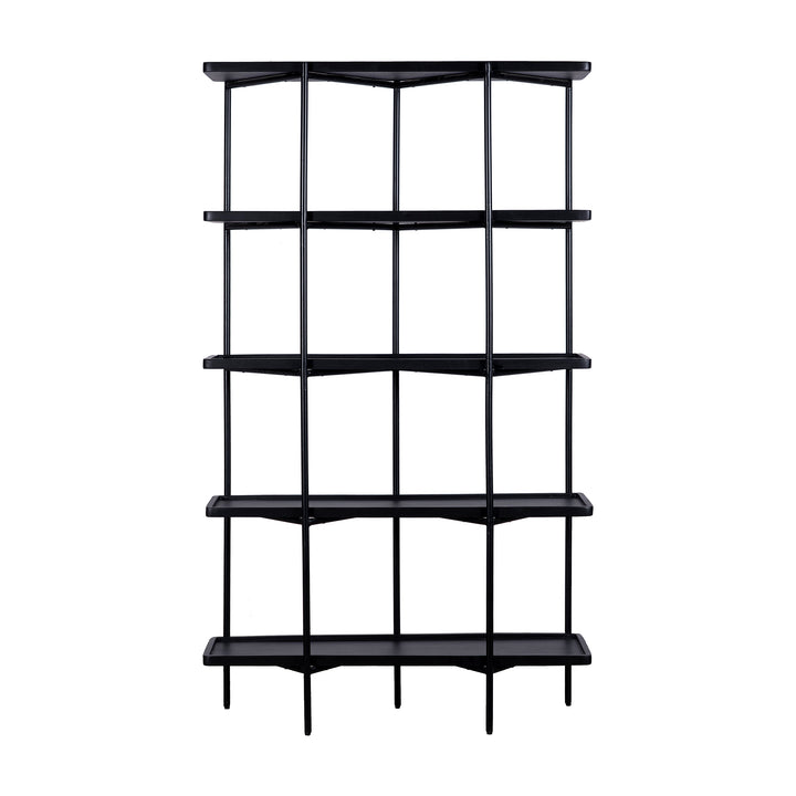 QUVIO Wandkast Luce - FSC® mangohout - 180 cm - Zwart (2)