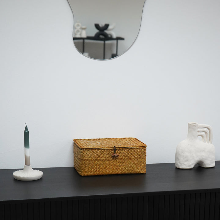 QUVIO Opbergmand - 29 x 19 x 12 cm - Rotan - Bruin (10)