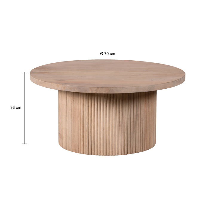 Lewis & Loft Salontafel Laila - FSC® Mangohout - Rond ⌀70 cm - Naturel (2)