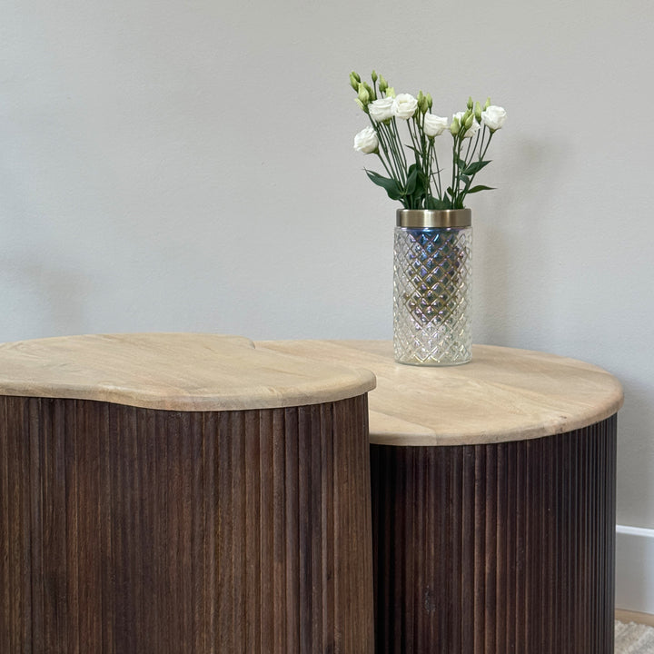 Lewis & Loft Salontafel Lena - Organisch vorm - Bruin - Klein en groot - Set van 2 (3)