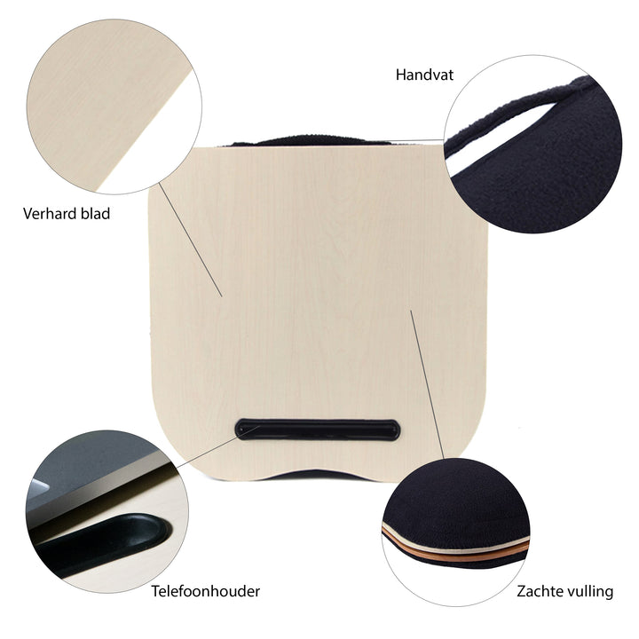 QUVIO Laptop schootkussen lichte houtlook (3)