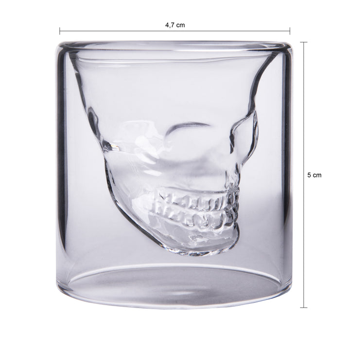 Aretica Shot glaasje Skull set van 4 glas - (1)
