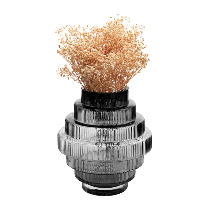 QUVIO Vaas - Glas - Grijs - Maat L (1)