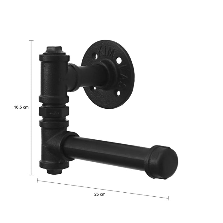 QUVIO Toiletrolhouder industrieel - Metaal - Zwart (1)