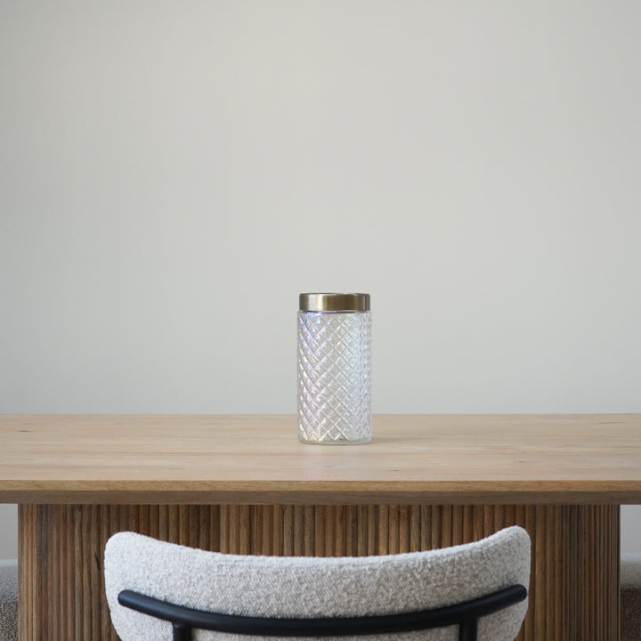 QUVIO Vaas met goud patroon - 22 cm - Transparant (4)