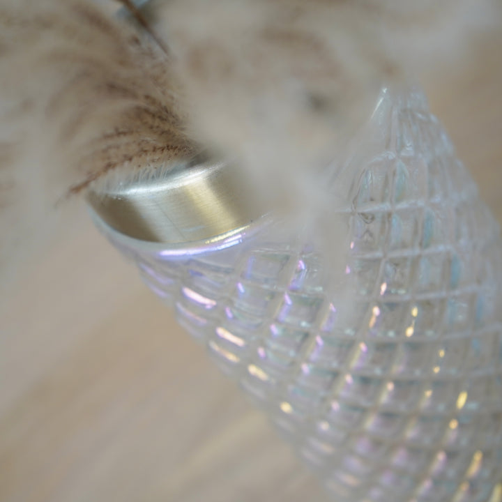 QUVIO Vaas met goud patroon - 22 cm - Transparant (3)