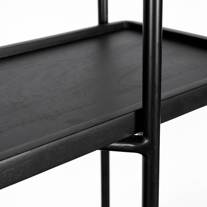 QUVIO Wandkast Luce - FSC® mangohout - 180 cm - Zwart (3)