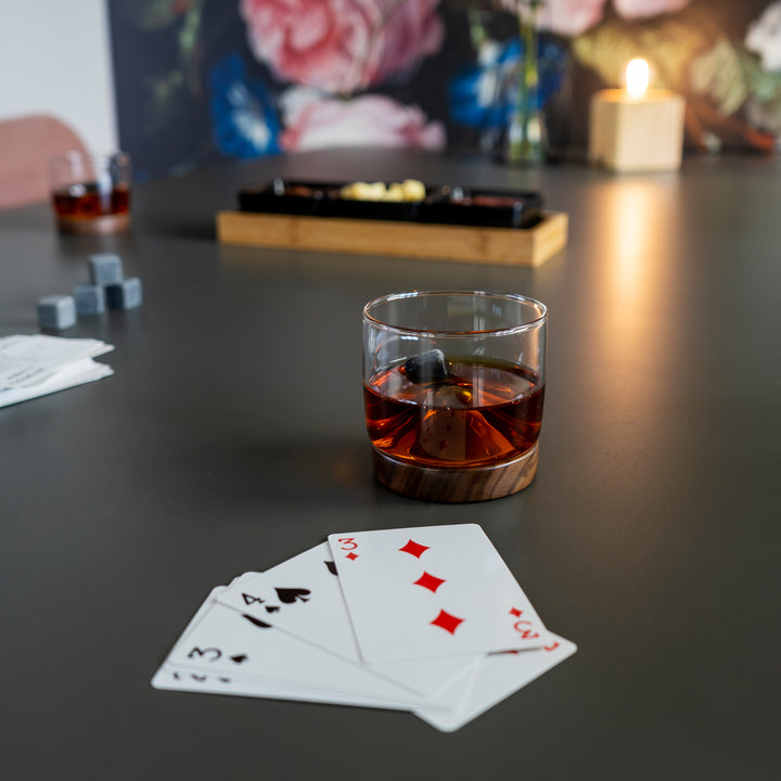 Aretica Whiskey glas met houten onderzetter - Bruin (2)