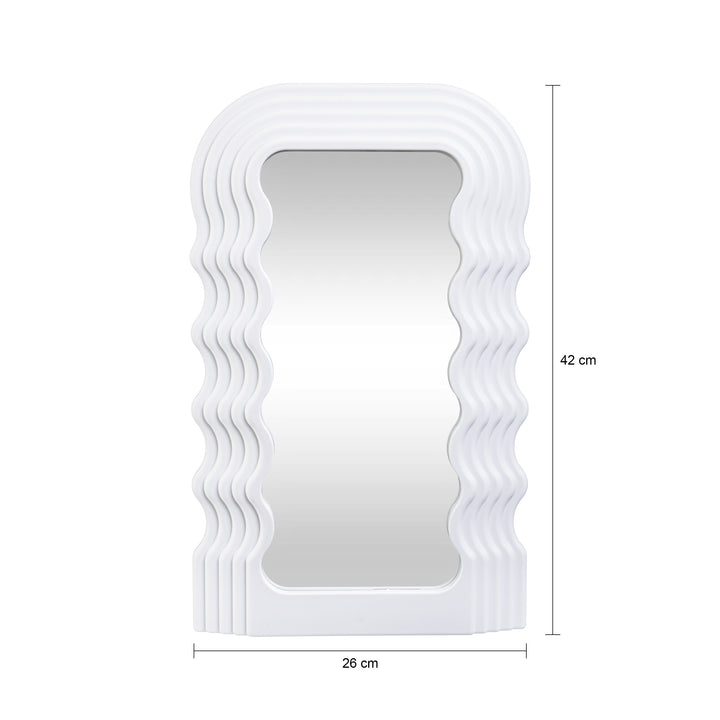 QUVIO  Golvende spiegel – Golvend frame - Wit (1)