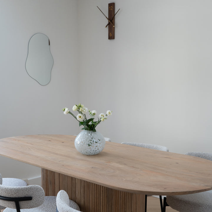 QUVIO Decoratieve vaas gevlekt – Glas – Wit (1)