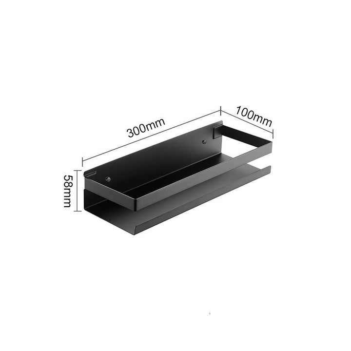 XIVADA Doucherek Teca - Boren - Zelfklevend - Rvs - 30 CM - Zwart (4)