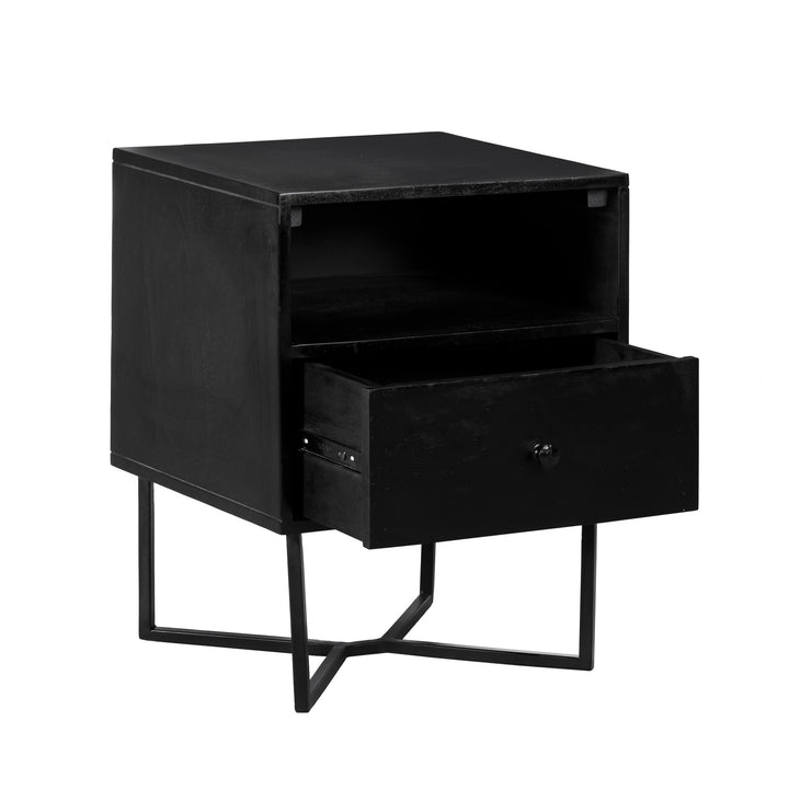 Lewis & Loft Nachtkastje Lot - FSC® mangohout - Zwart (2)