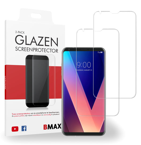 2-pack BMAX LG V30 Screenprotector - Gehard glas - Full Cover