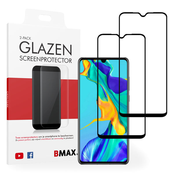 2-pack BMAX Huawei P30 Screenprotector - Gehard glas - Full Cover