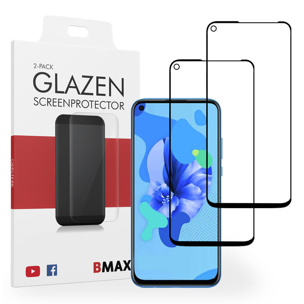 2-pack BMAX Huawei Mate 30 Lite Screenprotector - Gehard glas - Full Cover