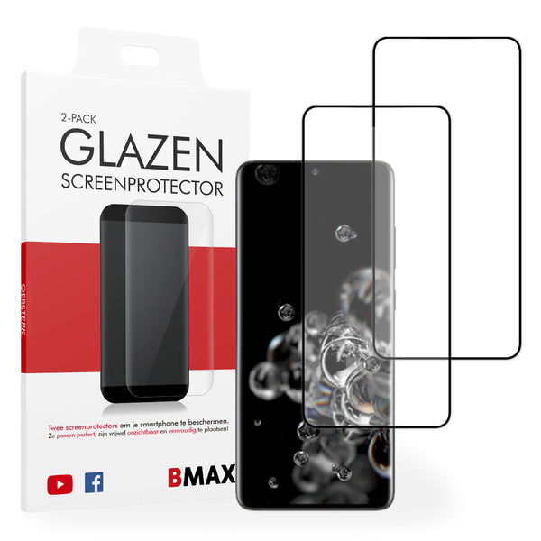 2-pack BMAX Samsung Galaxy S20 Ultra Screenprotector - Gehard glas - Full cover