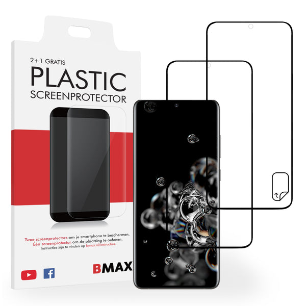 2+1-pack BMAX Samsung Galaxy S20 Ultra Screenprotector - PET - Full Cover